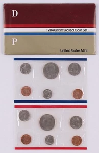 1984 UNITED STATES US MINT UNCIRCULATED COIN SET WITH D AND P MINT MARKS  - Picture 1 of 3
