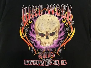VINTAGE 2004 Daytona Bike Week Black T-Shirt Pre-Owned Adult Medium - Picture 1 of 2
