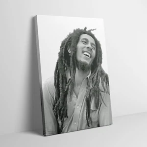 Bob Marley Iconic Reggae Singer Black & White Canvas Wrap Wall Art Print - Picture 1 of 5