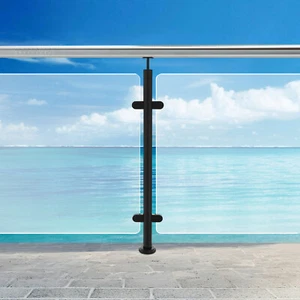 Glass Railing Mid Post, 304 Stainless Steel Guardrail Post, Deck Railing Post - Picture 1 of 20