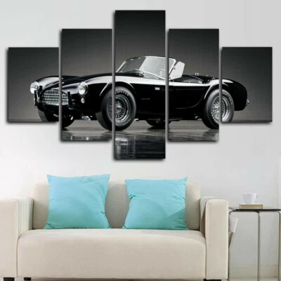 Cartel de arte de pared con impresión en lienzo de 5 paneles Shelby Cobra Ford Car 1963 decoración del hogar Foto 1 de 4