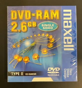 New Maxell DVD-RAM Type II 2.6GB Single Sided 1x - Free Shipping - Picture 1 of 2