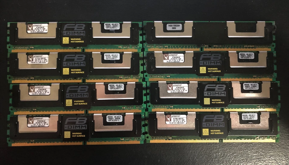 Lot (8) Kingston 2GB Server DIMM Ram Memory DDR2 KTM5780/4G USED - Image 1 of 1
