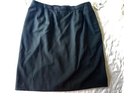 NEW Vintage Petite Women’s Evan Picone Black All Wool Midi Skirt Size 22p Tags - Image 1 of 4