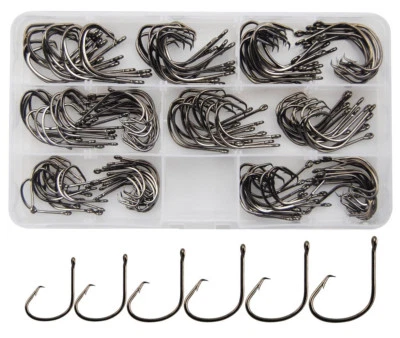 240pcs Circle Offset Fishing Sport Hook High carbon Steel Fishhook Bass Fishhook - Image 1 of 4