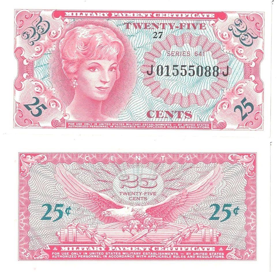 Military Payment Certificate Series 641 25 Cents Vietnam Era Uncirculated #5088 - Image 1 of 1