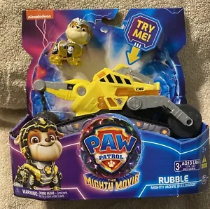 PAW Patrol: The Mighty Movie Bulldozer mit Lichtern, Sounds & Rubble Figur NEU - Bild 1 von 2