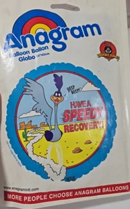 2 Vtg 1992 Mylar Balloon Looney Tunes Road Runner Have A Speedy Speedy Recovery - Picture 1 of 3
