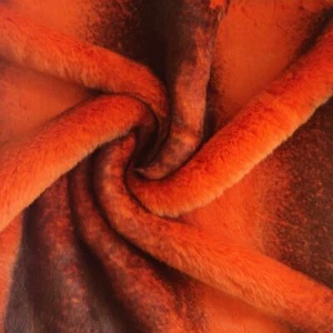 Super Luxury Faux Fur Fabric Material ORANGE CHINCHILLA - Picture 1 of 2