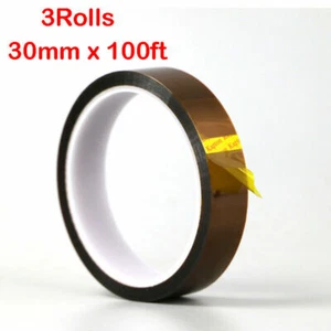 3 Rolls 30mm*100ft Heat Proof Thermal Tape Heat Resistant Sublimation Adhesive - Picture 1 of 5