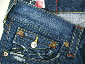 *HOT AUTHENTIC USA Men's TRUE RELIGION ZACH Slim TAPERED DARK Denim Jeans 34 x34 - Picture 1 of 14