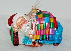 RADKO A LONG WINTER'S NAP Christmas Ornament 00-114-0 *SLEEPING SANTA* - Picture 1 of 7