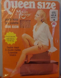 Vintage Pantyhose Moulin Rouge Color Apricot Queen Size 160-200 Lbs BDR1 - Picture 1 of 8