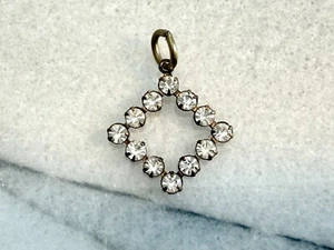 Vintage Anhänger goldfarben Art Deco Strass quadratisch - Bild 1 von 3