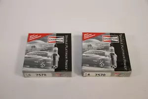 Champion 7570 Double Platinum Spark Plugs - 2pk - 8 plugs - NEW - Foto 1 di 1