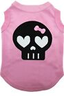 Petitebella Black Skull Face Puppy Dog Shirt (Pink, Small)