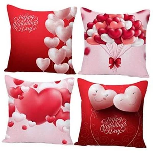 Valentine's Day Throw Pillow Covers Valentine 7.1" x 7.1" (Pack of 4) Lovers B - Picture 1 of 8