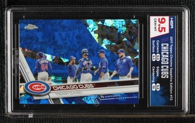 2017 Topps Chrome Sapphire Edition /250 Chicago Cubs Team #72 HGA 9.5 GEM MINT - Image 1 of 2