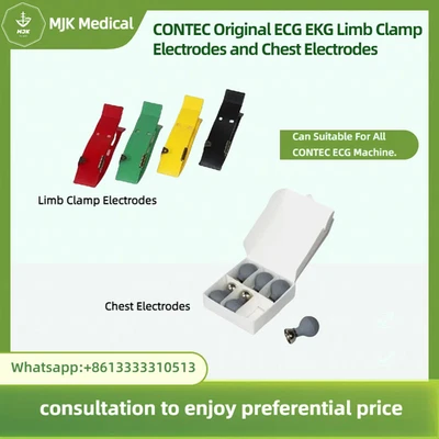 Electrodos de extremidades y pecho de ECG originales CONTEC - Se adapta a todas las máquinas de ECG de CONTEC Foto 1 de 4