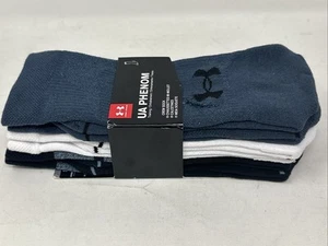 Under Armour UA Phenom Crew Socks 3 Pair Men 8-12 LG New SEE NOTE Black White - Picture 1 of 12