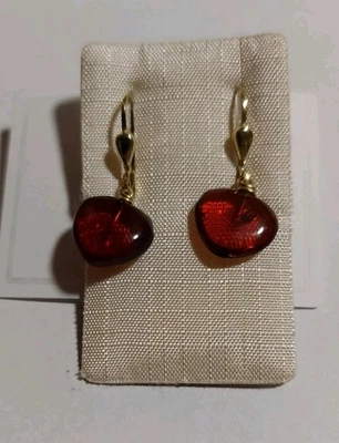 Tolle Ohrringe aus 375Gelbgold 9Karat  mit Bernstein aus Nachlass - Bild 1 von 4