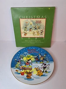 Walt Disney 1985 Christmas Greeting Collector Plate Vintage Limited Edition - Picture 1 of 7