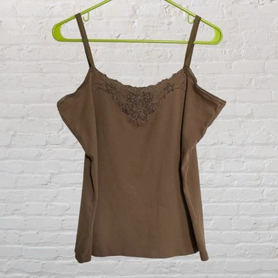 Camiseta sin mangas Avenue Fairy Earthy Grunge marrón cami 14/16 encaje con cuentas bordada Foto 1 de 4