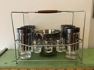 MCM Dorothy Thorpe Style Silver Stripe | Dot | Fade Mercury Bar Set 14 pc Caddy - Bild 1 von 14