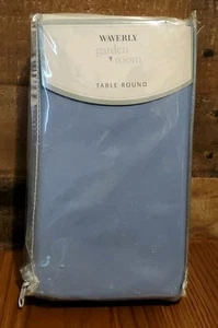 "Mantel redondo de polietileno de algodón para habitación de jardín WAVERLY 70"" azul polvoriento CottageCore nuevo" - Imagen 1 de 9
