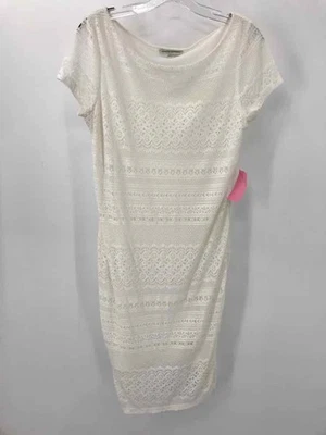 Banana Republic White Size Small Lace Bodycon Knee Length Short Sleeve Dress - Image 1 of 3