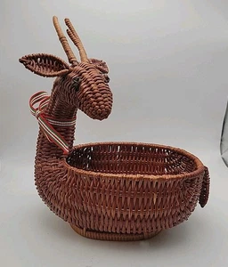 Weidenkorb Weihnachten Urlaub Rentier Deko Wohndeko Rattan geflochten/sehr guter Zustand - Bild 1 von 7