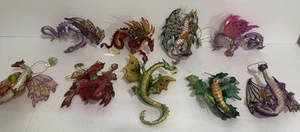 Dragons Of The Crystal Cave Christmas Ornaments Collection Set Of 9 - Picture 1 of 8