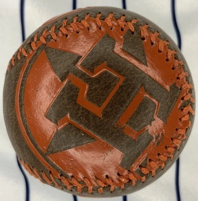 Balón de béisbol de recuerdo Rawlings 2014 marrón y naranja de los Houston Astros Foto 1 de 4