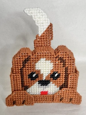 Posavasos marrones hechos a mano de colección años 90 con soporte conjunto de 4 arte para amantes de los perros Foto 1 de 4