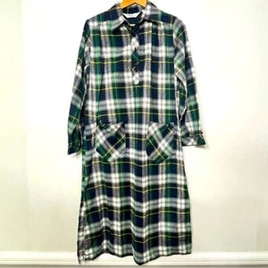 Camisón Woolrich Franela a Cuadros Hecho en EE. UU. Bolsillos Mujer 16 XL Cómodo Dormir - Imagen 1 de 7