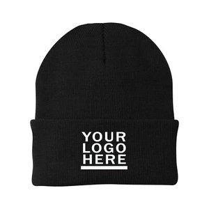 Make a Statement with Personalized Embroidered Beanie - Unisex Knit Cuff Cap - Picture 1 of 70
