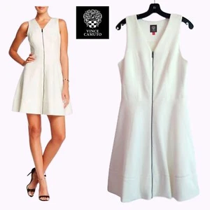 VINCE CAMUTO NEW Front Zip Scuba Fit & Flare Dress 10 - Picture 1 of 12