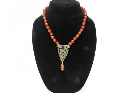 Collar Cara Art Deco Cristal Swarovski Vintage Firmado por Heidi Daus Filamento Único Foto 1 de 4