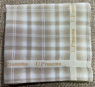 PAÑUELO ARTÍSTICO HOMBRE MARRÓN CREMA CUADROS Y CUADROS ALGODÓN CLÁSICO BOLSILLO CUADRADO 18" Foto 1 de 3