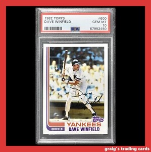 1982 Topps #600 Dave Winfield PSA 10 GEM-MT
