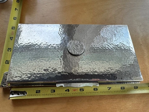 VTG LG Solid Sterling Silver 925 Trinket Box 9"x 4 3/4" x 1" 12.4 oz.=351.50 gm Cover