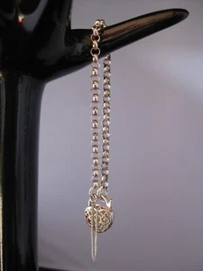 Pulsera de plata de ley 925 con corazón medallón brazalete - Imagen 1 de 9