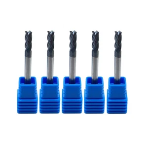5 Stck. 4 mm Durchmesser 4 mm Schaft 50 mm lang HRC45 Hartmetall AlTiN beschichtet 4 Flötenendfräse - Bild 1 von 5
