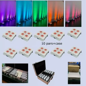 10pc/lot DJ Par 4x18W Battery led Uplight RGBWA+UV Wireless IR par light/case - Picture 1 of 7