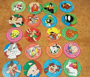 Tazos Looney Tunes Techno Green, 20 asst nos & Tazos Album - Picture 1 of 4