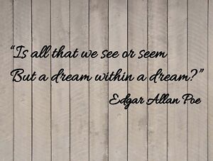 Edgar Allan Poe Dream within a Dream Poetry Wall Quote Vinyl Sticker Decal 