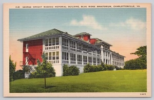 George Wright Masonic Blue Ridge Sanatorium Charlottesville VA Linen Postcard - Picture 1 of 2