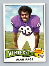 1975 Topps #570 Alan Page EX-EXMT Minnesota Vikings HOF Football Card