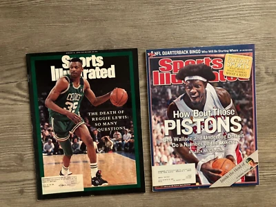 1993/2004 Sports Illustrated Magazines Celtics Reggie Lewis pistões Ben Wallace - Imagem 1 de 4