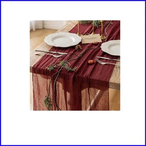 Set of 6 Burgundy 120-Inch Cheesecloth Runners for Elegant Weddings & Parties - Picture 1 of 8